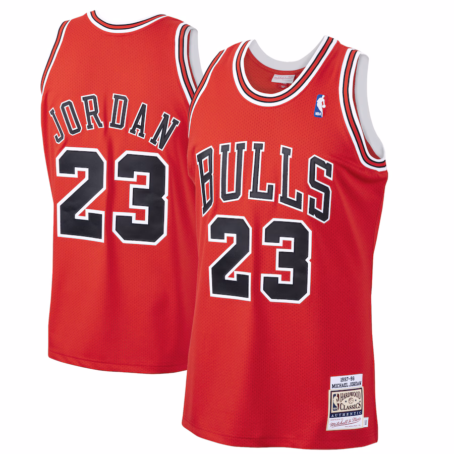 Michael Jordan Camiseta de los Hardwood Classics 1997/98 de los Chicago Bulls Mitchell & Ness - Escarlata