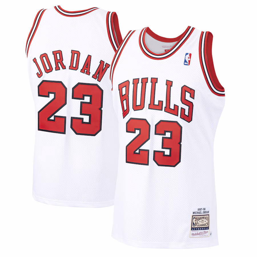 Michael Jordan Camiseta de los Hardwood Classics 1997/98 de los Chicago Bulls Mitchell & Ness - Blanco