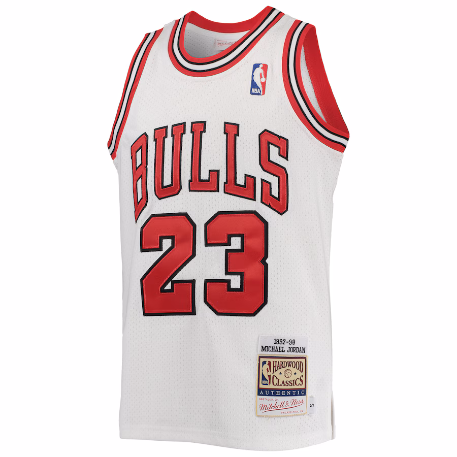 Michael Jordan Camiseta de los Hardwood Classics 1997/98 para jóvenes de los Chicago Bulls Mitchell & Ness - Blanco