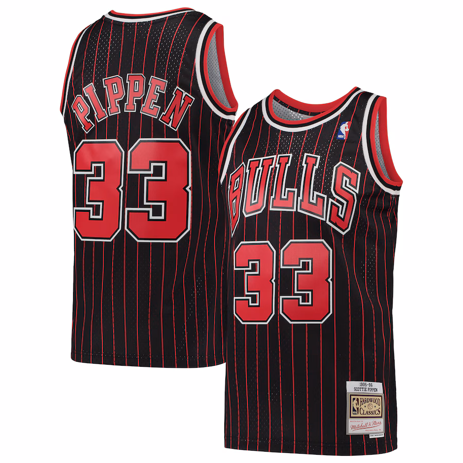 Scottie Pippen Camiseta Swingman de los Hardwood Classics de los Chicago Bulls Mitchell & Ness - Negro
