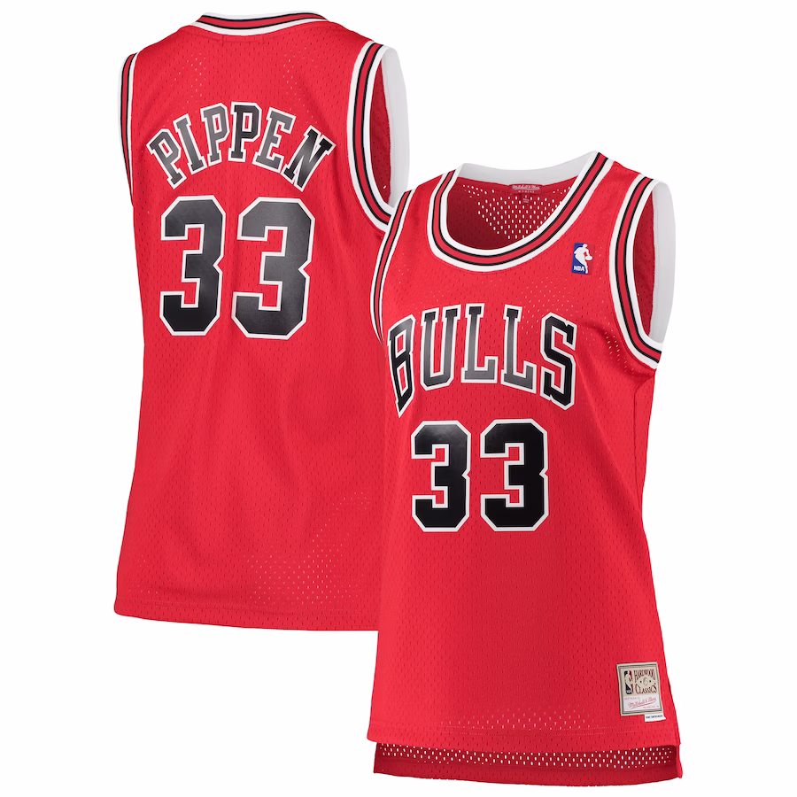 Scottie Pippen Camiseta Swingman de los Hardwood Classics 1997/98 para mujeres de los Chicago Bulls Mitchell & Ness - Rojo