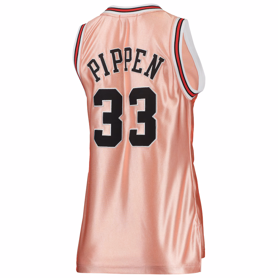 Scottie Pippen Maillot Swingman 1997 en or rosé pour l'anniversaire 75e pour femmes des Chicago Bulls Mitchell & Ness - Rose