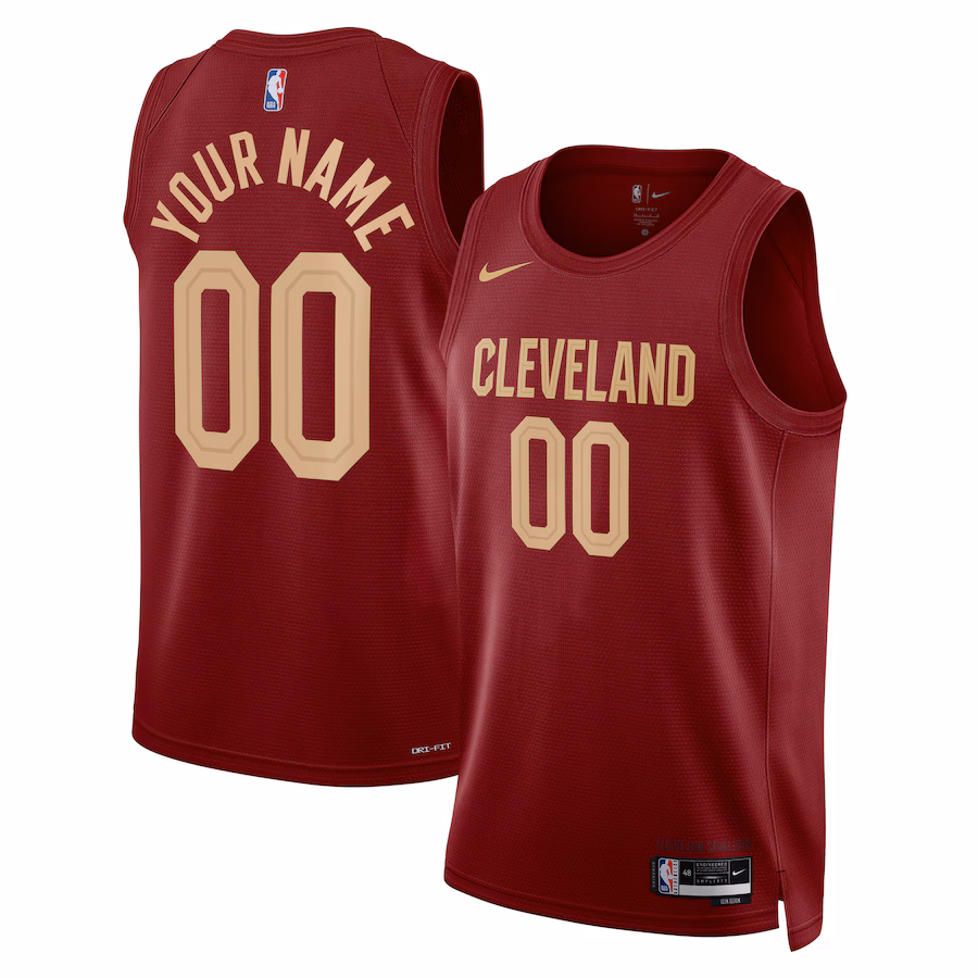 Cleveland Cavaliers Unisex Swingman Personalisierte Jersey - Icon Edition - Burgundrot