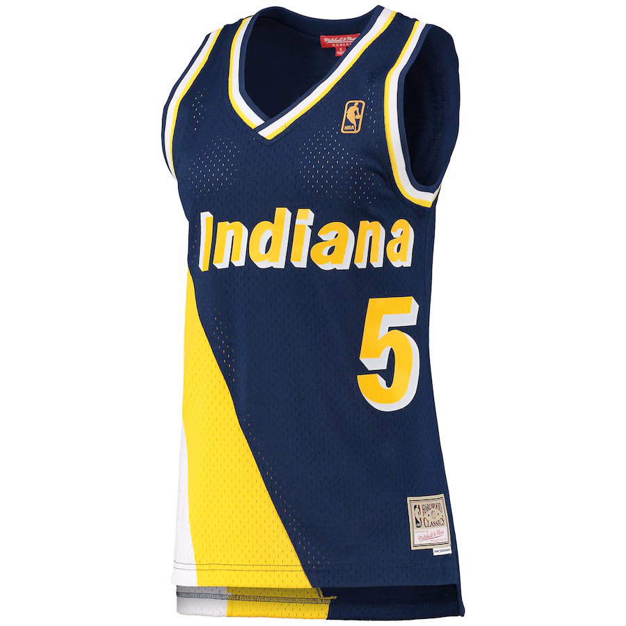 Jalen Rose, Camiseta Swingman Hardwood Classics 1996/97 para mujeres de Mitchell & Ness de los Indiana Pacers - Azul marino