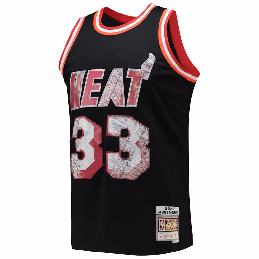 Alonzo Mourning Miami Heat Mitchell & Ness 1996/97 Hardwood Classics NBA 75th Anniversary Diamond Swingman Jersey