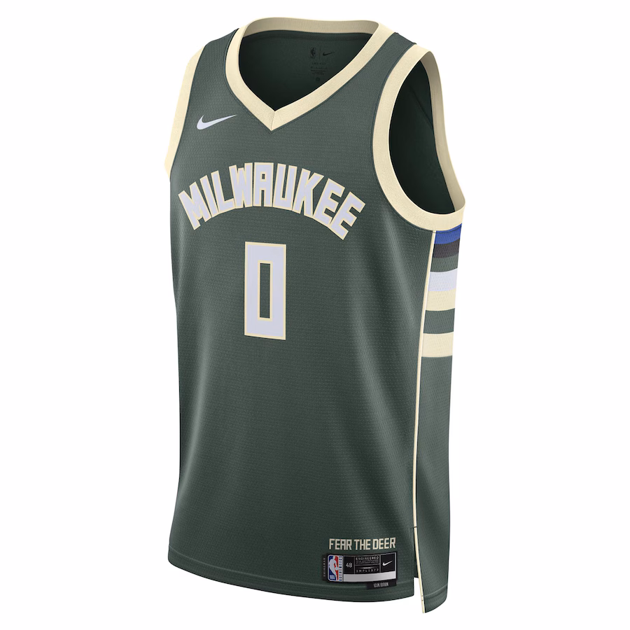 Damian Lillard, Milwaukee Bucks Unisex Swingman Jersey - Icon Edition - Hunter Green