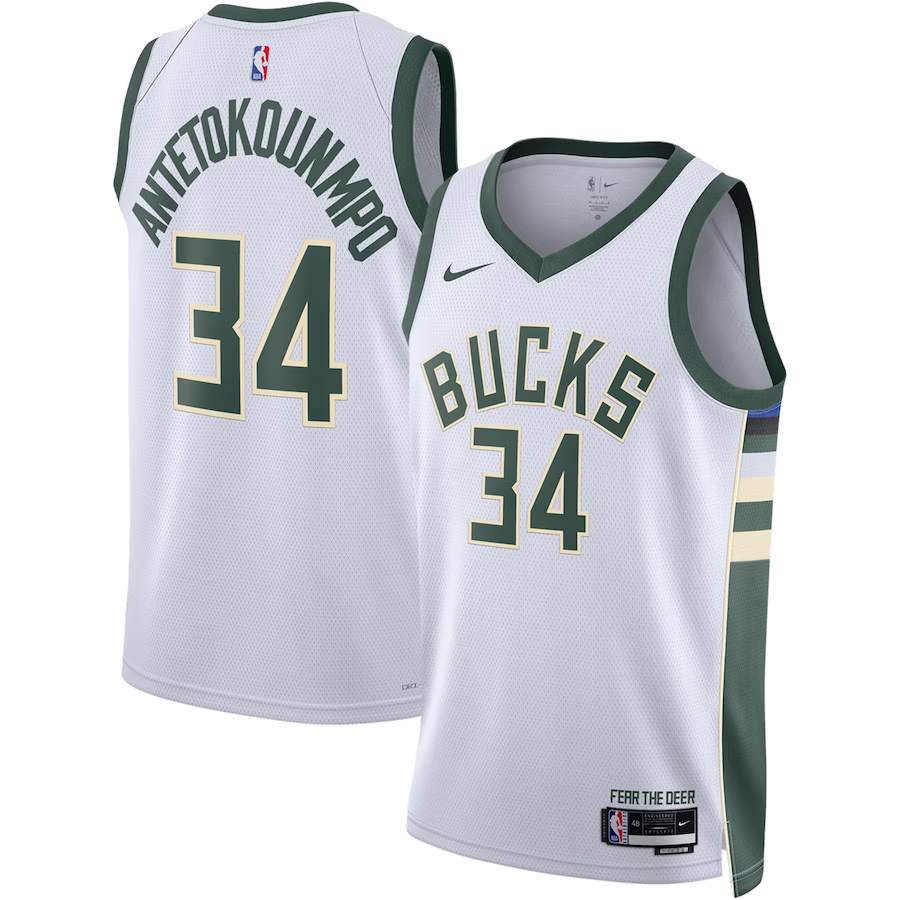 Giannis Antetokounmpo, Milwaukee Bucks Unisex Swingman Jersey - Association Edition - White