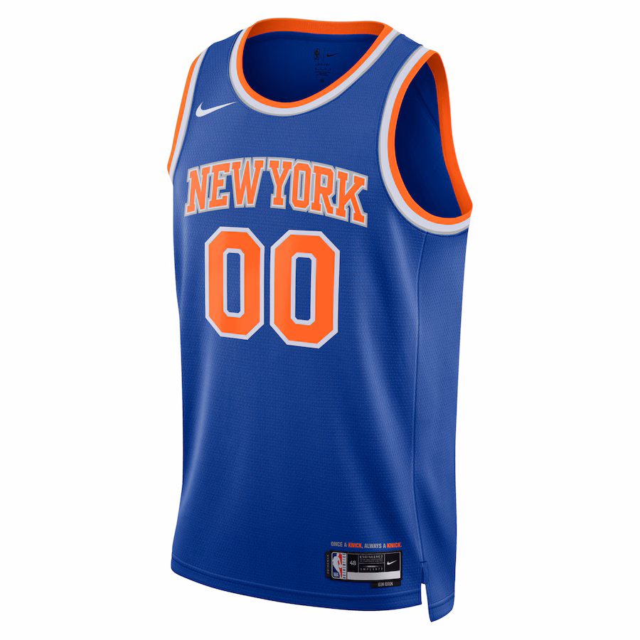 New York Knicks Neutral Swingman Custom Jersey - Icon Edition, Blue