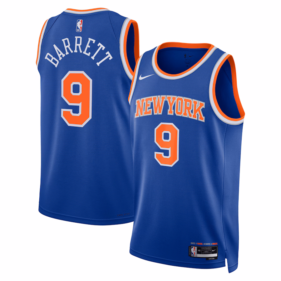 RJ Barrett, New York Knicks Neutral Swingman Jersey - Icon Edition, Blue