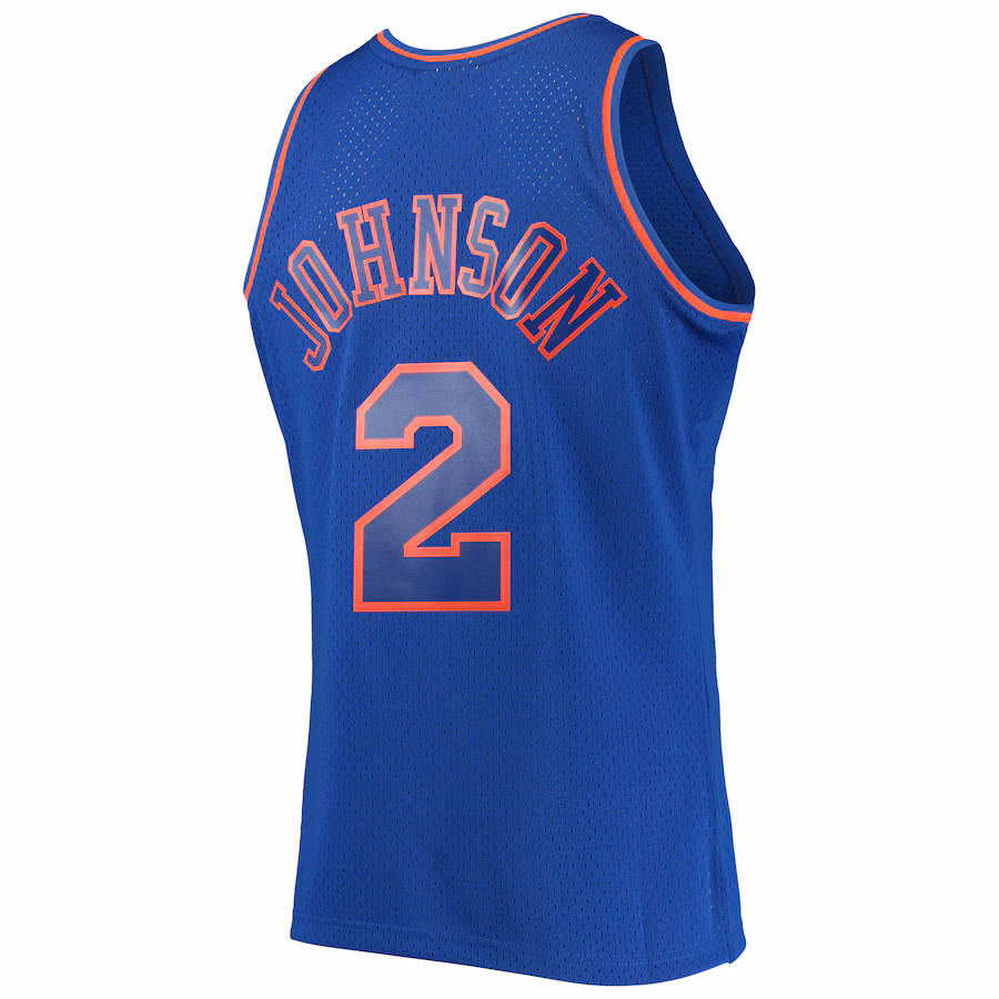 Larry Johnson New York Knicks Mitchell & Ness 1996/97 Hardwood Classics Fan Jersey Blue