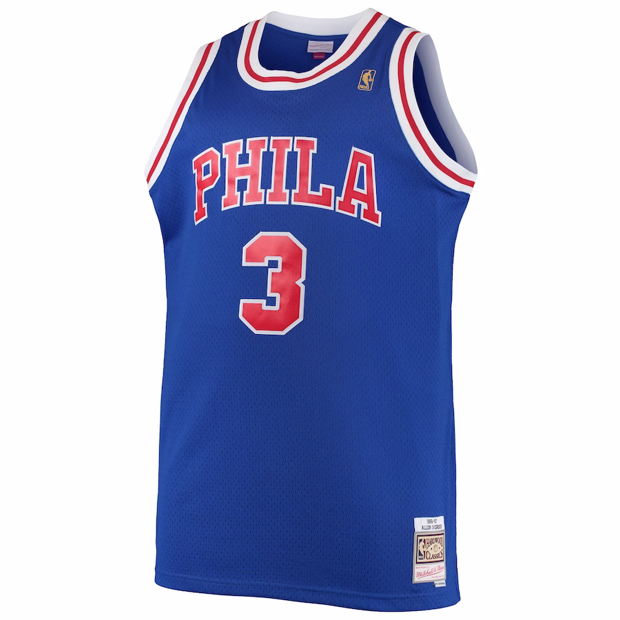 Camiseta Swingman Big & Tall Hardwood Classics Mitchell & Ness Philadelphia 76ers Allen Iverson 1996/97