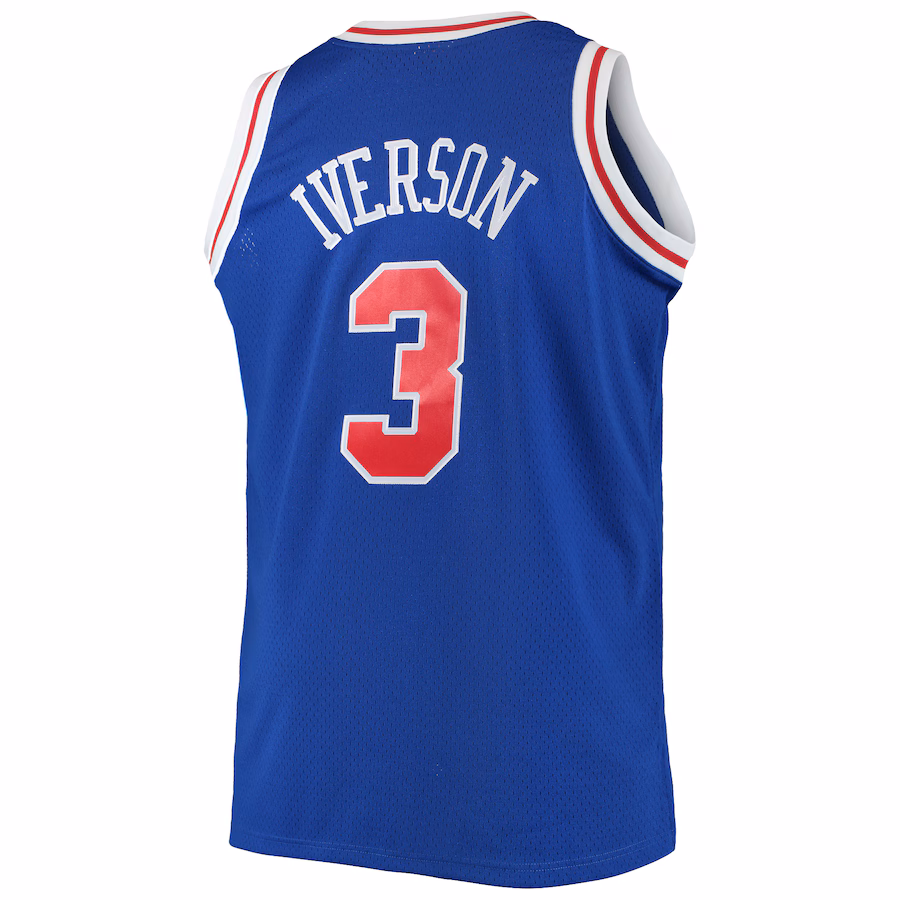 Camiseta Swingman Big & Tall Hardwood Classics Mitchell & Ness Philadelphia 76ers Allen Iverson 1996/97