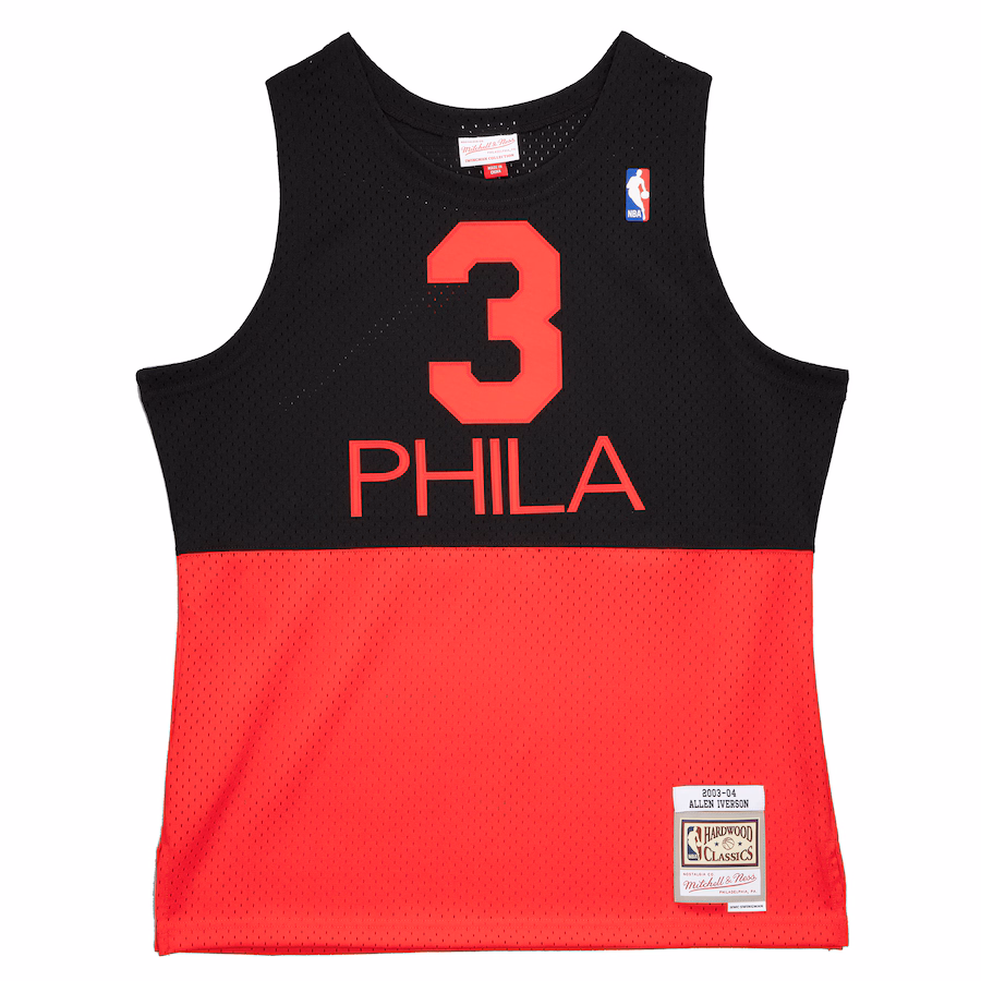 Allen Iverson Philadelphia 76ers Mitchell & Ness 2003/04 Hardwood Classics Reload 2.0 Swingman Jersey - Black