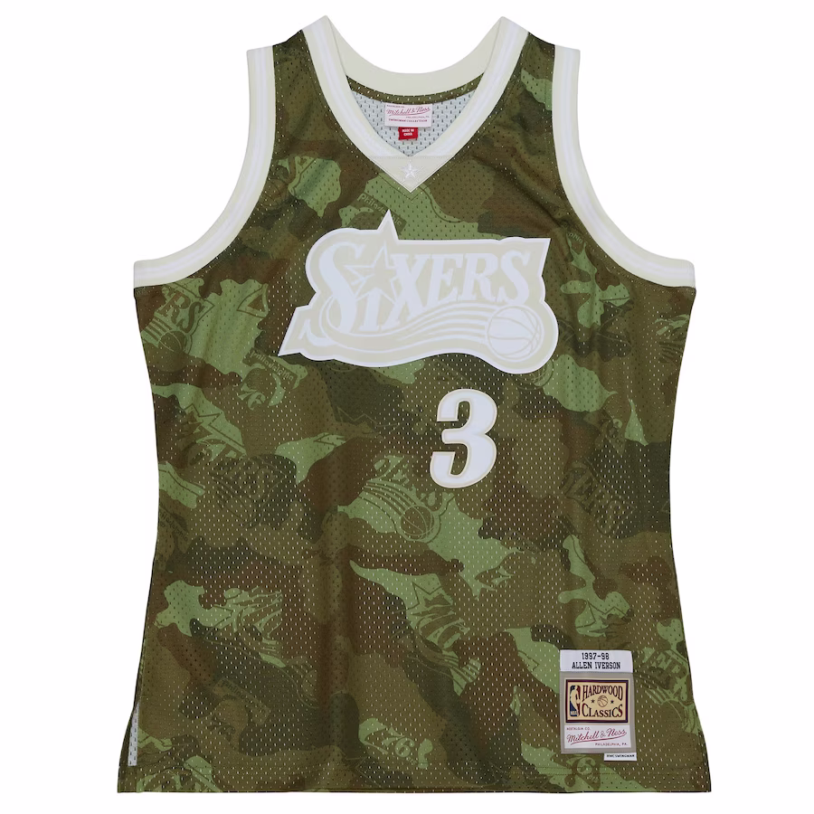 Maillot Swingman Ghost Green Hardwood Classics Mitchell & Ness Philadelphia 76ers Allen Iverson 1997/98