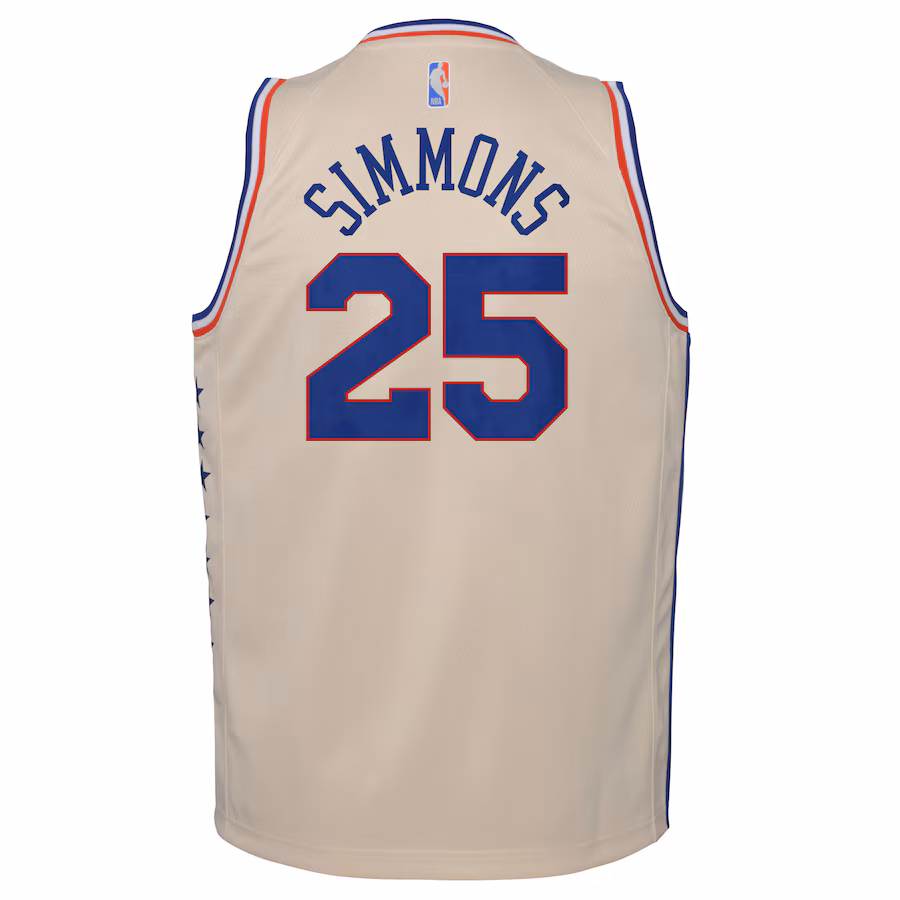 Ben Simmons Philadelphia 76ers Youth 2020/21 Season Swingman Player Jersey Championship Edition - Ivory