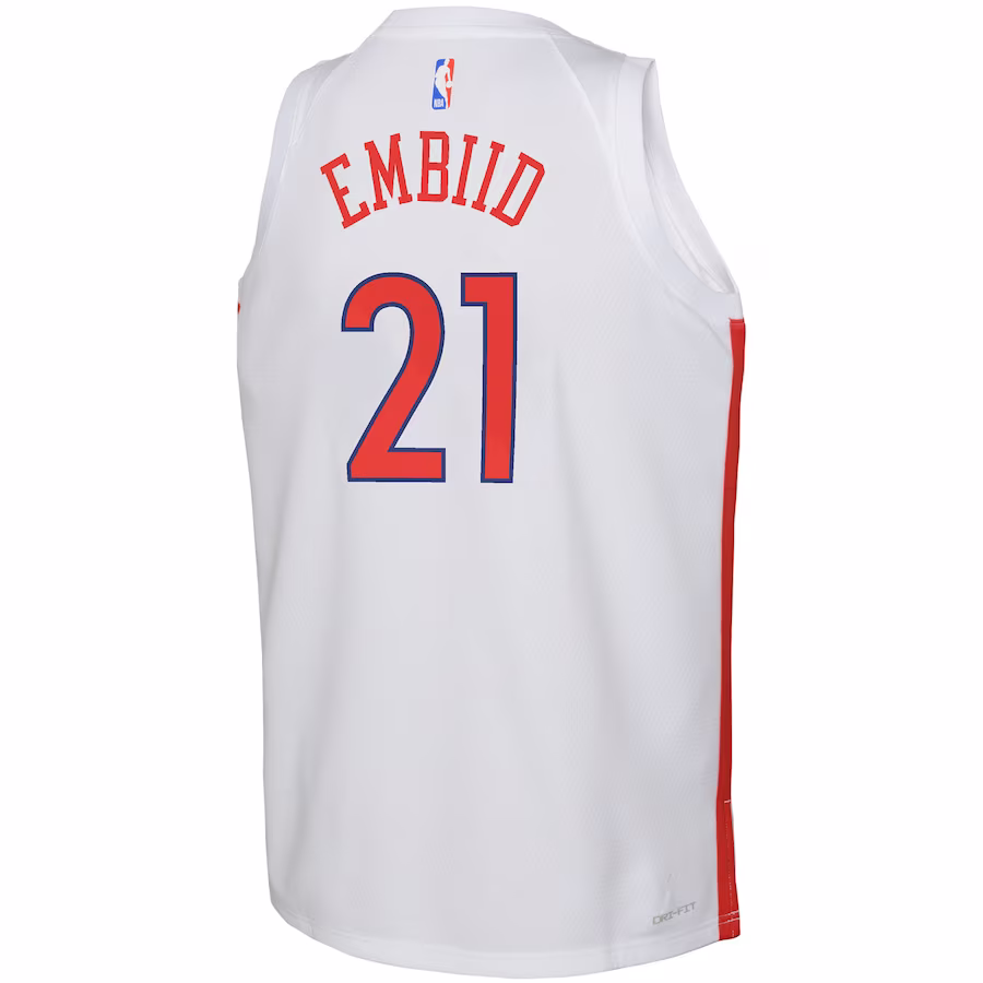 Joel Embiid Philadelphia 76ers Youth 2022/23 Swingman Jersey - City Edition - White