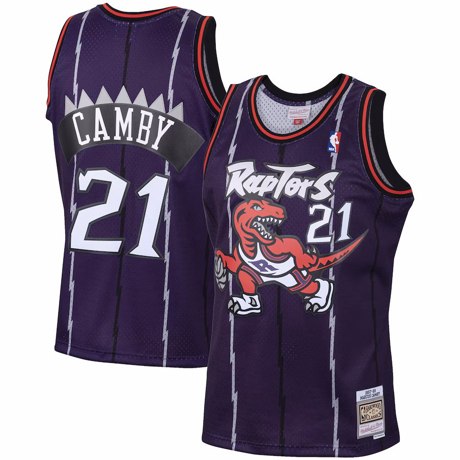 Camiseta Marcus Camby Toronto Raptors 2001/02 Mitchell & Ness Hardwood Classics Swingman