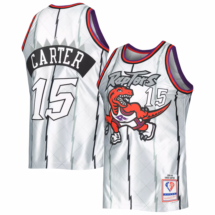 Vince Carter Toronto Raptors Mitchell & Ness 1998/99 NBA 75th Anniversary Swingman Jersey