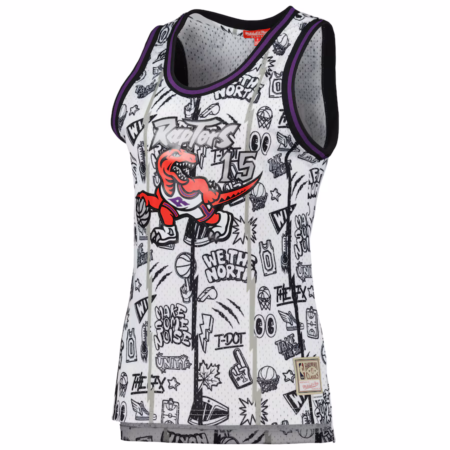Camiseta de Mujer Vince Carter Toronto Raptors 1998 Mitchell & Ness Doodle Swingman