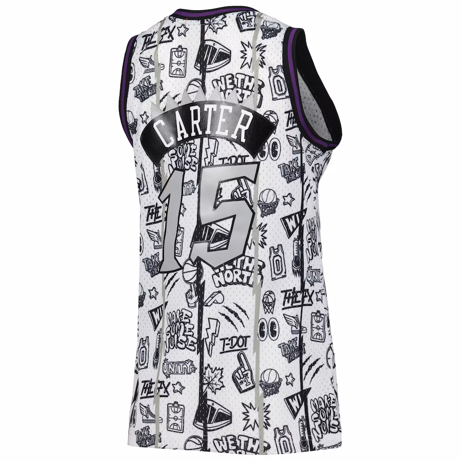 Camiseta de Mujer Vince Carter Toronto Raptors 1998 Mitchell & Ness Doodle Swingman