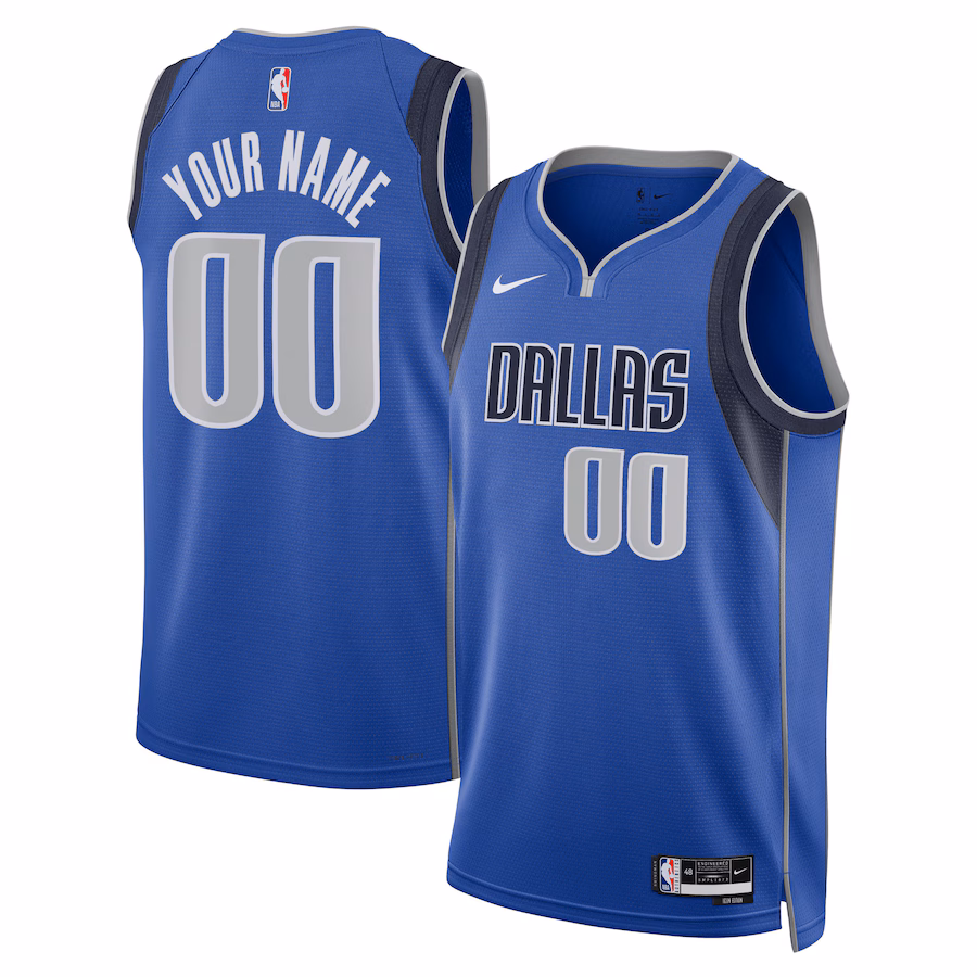 Dallas Mavericks Custom Jersey, Icon Edition, Blue