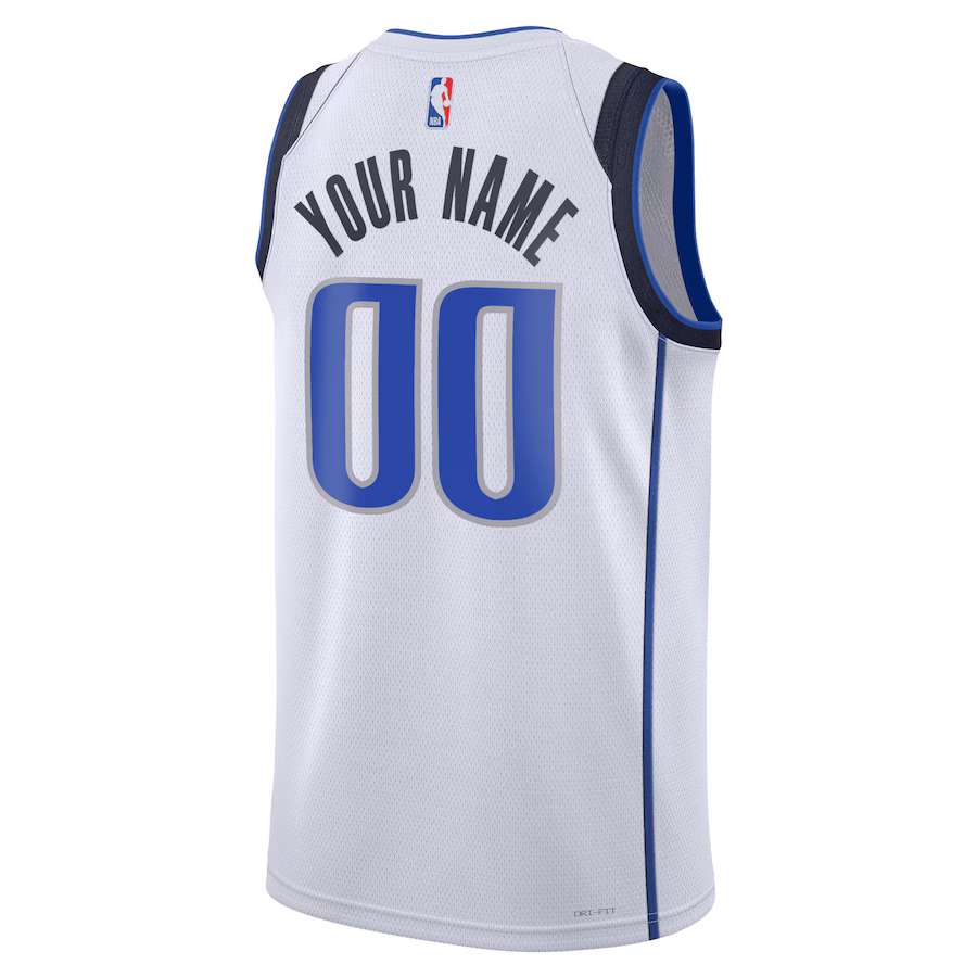 Custom Dallas Mavericks Association Edition Jersey - White
