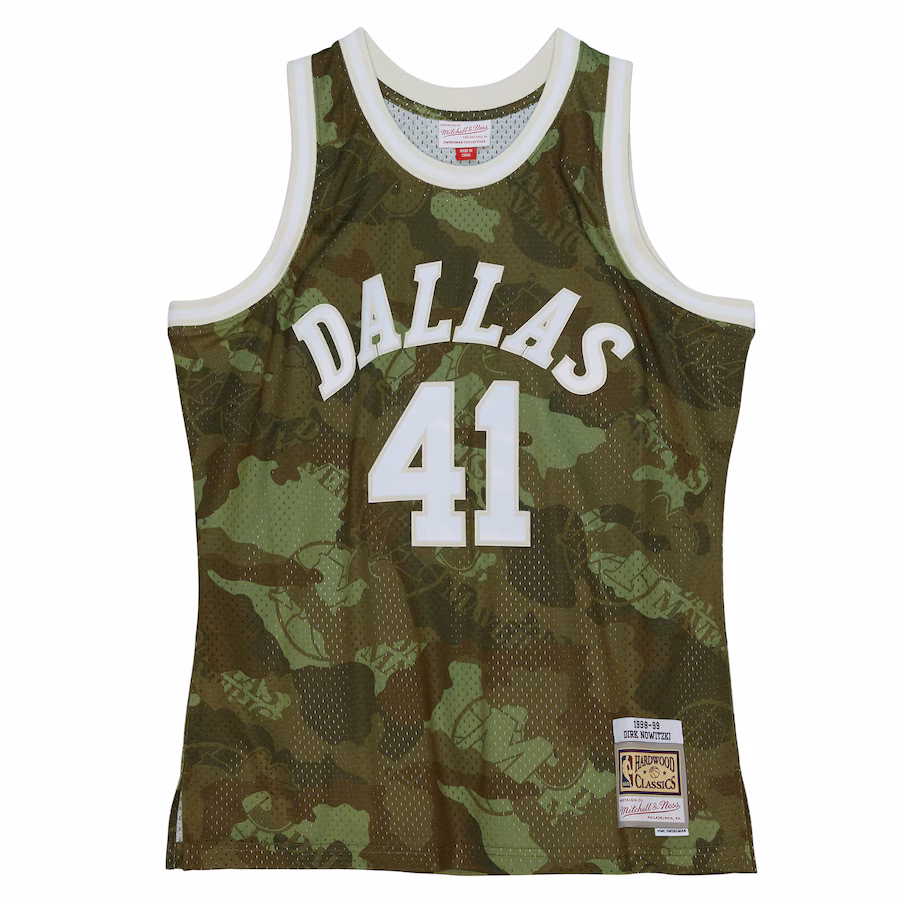 Dirk Nowitzki Dallas Mavericks 1998/99 Camuffamento Verde Fantasma