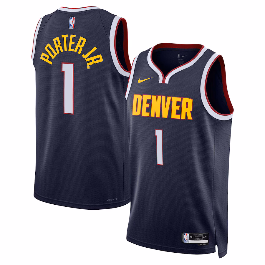 Michael Porter Jr., Denver Nuggets, Edición de Ícono, Azul Marino