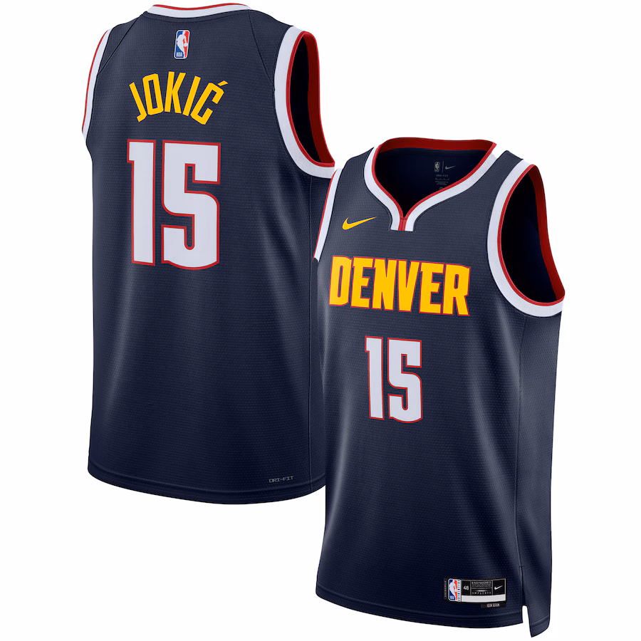 Nikola Jokic, Denver Nuggets, Edición de Ícono, Azul Marino
