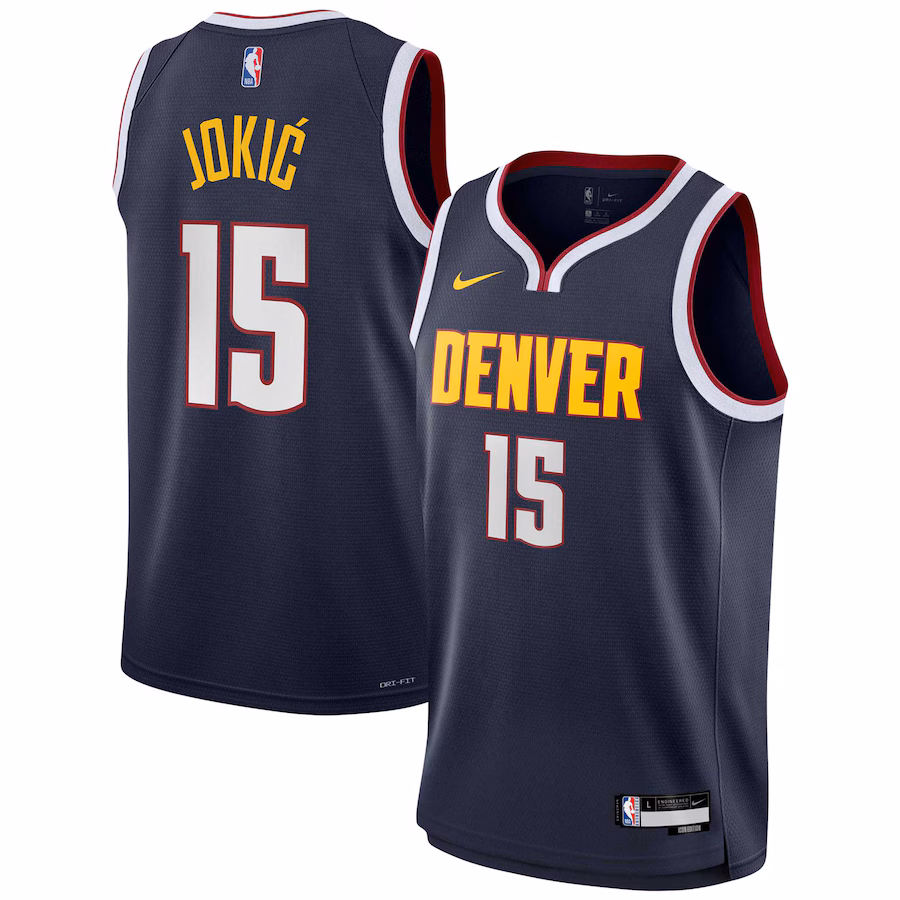 Nikola Jokic, Denver Nuggets, Edición Icon, Azul Marino