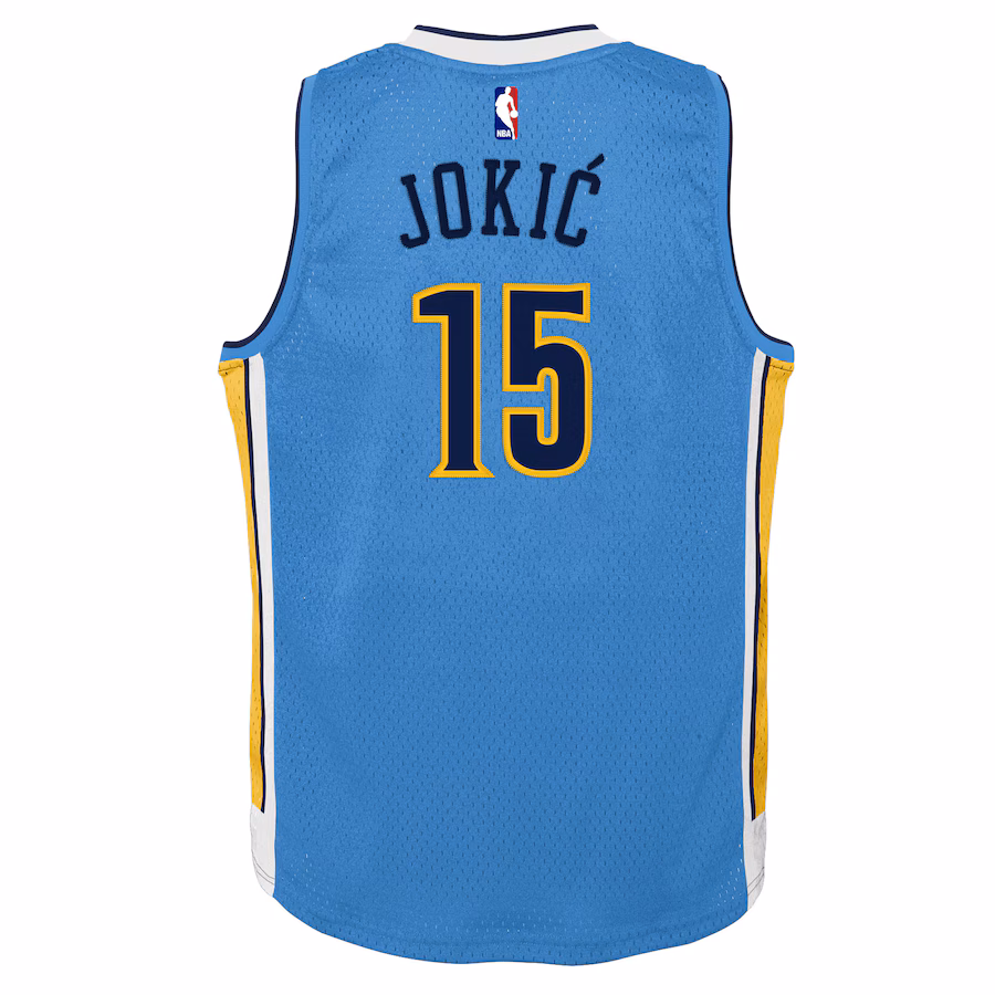 Nikola Jokic, Denver Nuggets, Hardwood Classics Swingman 2016/17, Blu Chiaro