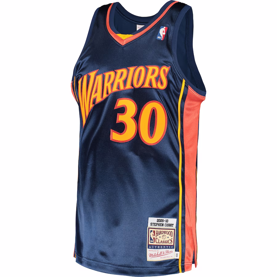 Stephen Curry, Golden State Warriors, Maglia di Legno Classica 2009/10, Blu Marino