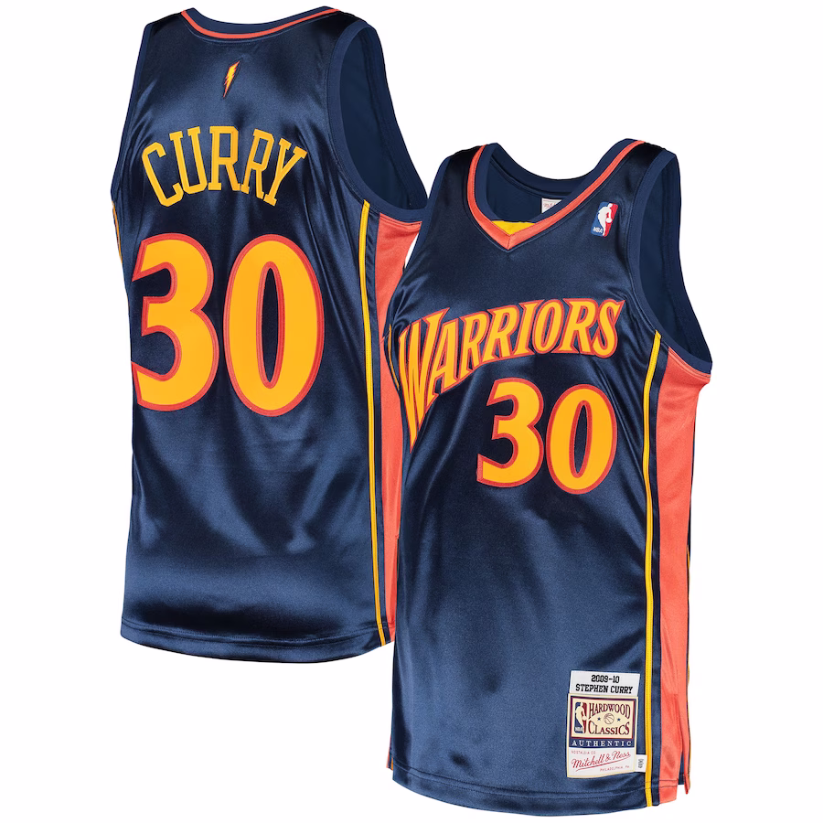 Stephen Curry, Golden State Warriors, Maglia di Legno Classica 2009/10, Blu Marino