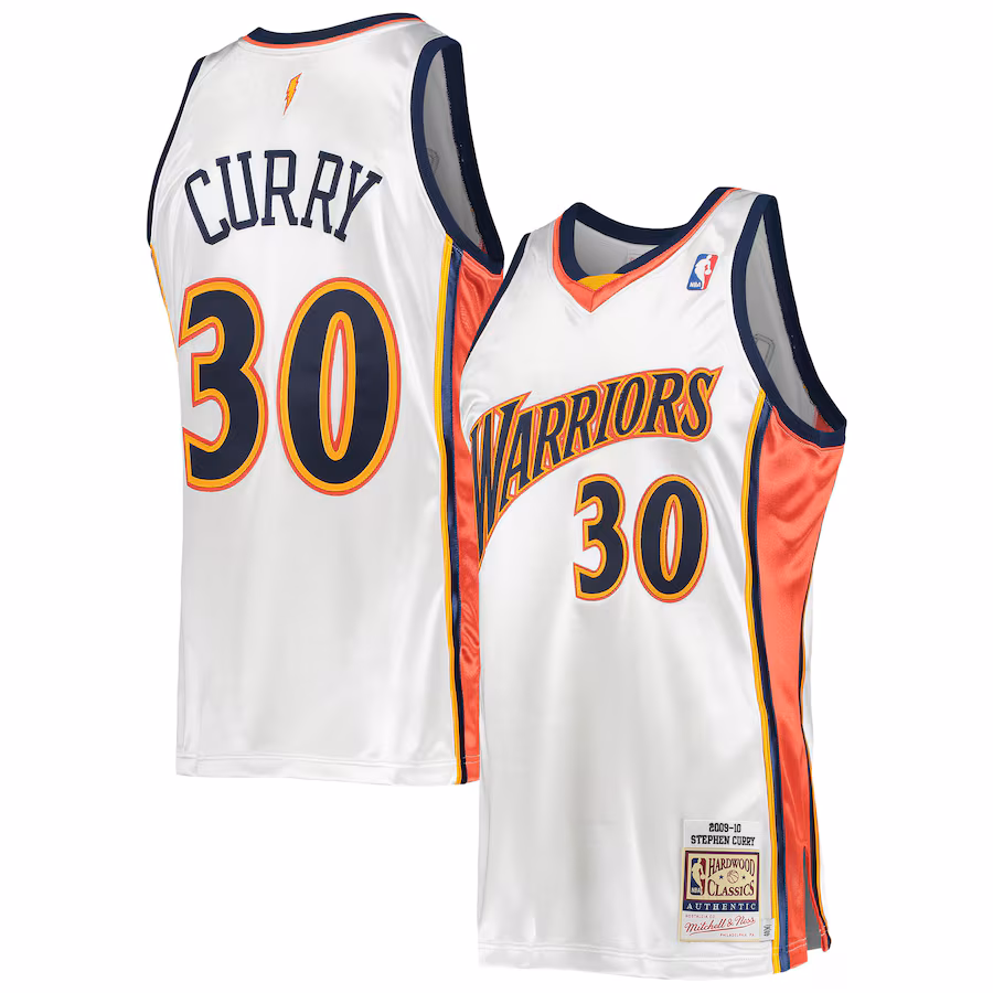Stephen Curry, Golden State Warriors, Jersey Classique Bois Dur 2009/10, Blanc