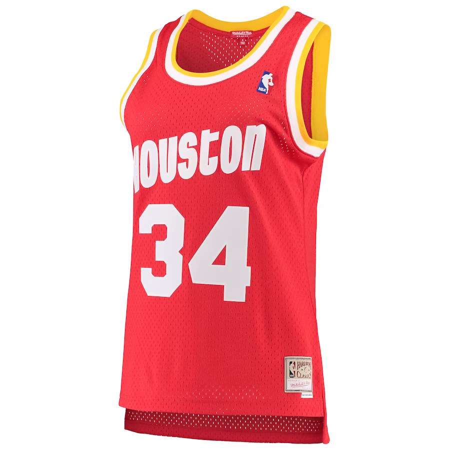 Hakeem Olajuwon, Houston Rockets, Maglia da fan classica 1993/94 per donne, Edizione Cruiser, Rossa