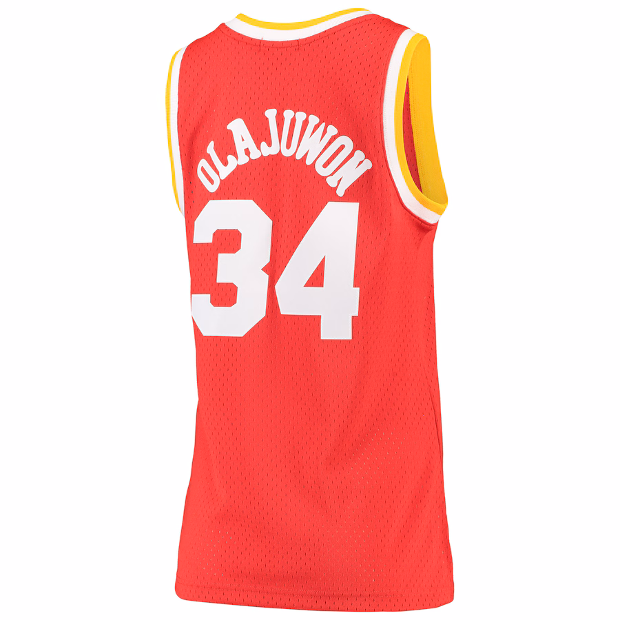 Hakeem Olajuwon, Houston Rockets, Maglia da fan classica 1993/94 per donne, Edizione Cruiser, Rossa