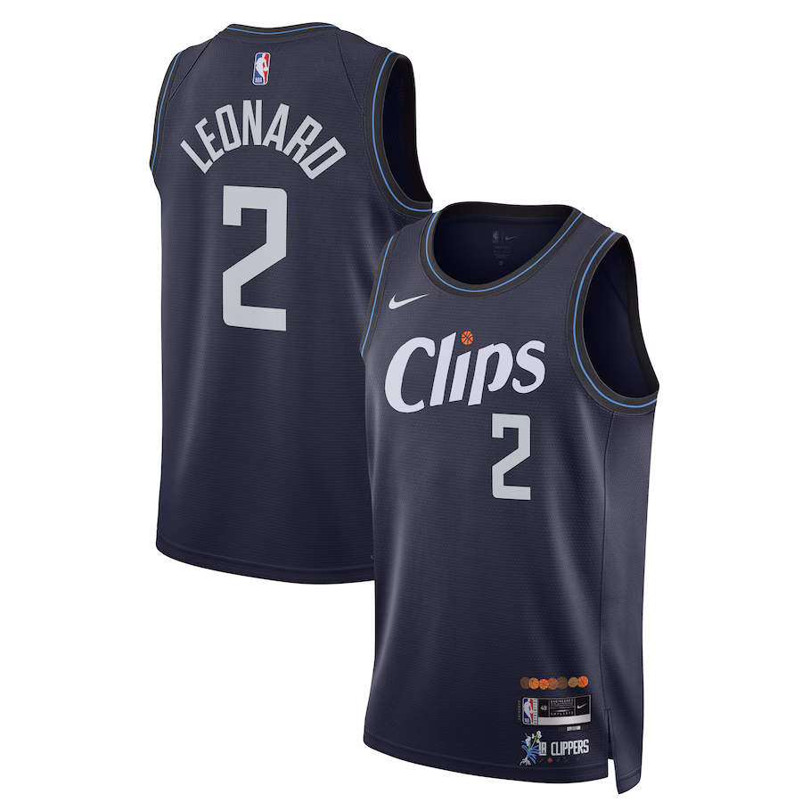 Kawhi Leonard Los Angeles Clippers 2023/24 City Edition Navy Blue