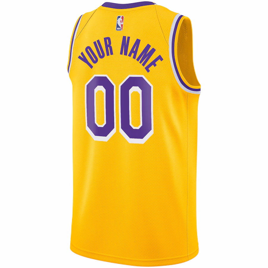Jersey personnalisé des Los Angeles Lakers, Édition Icon, Or