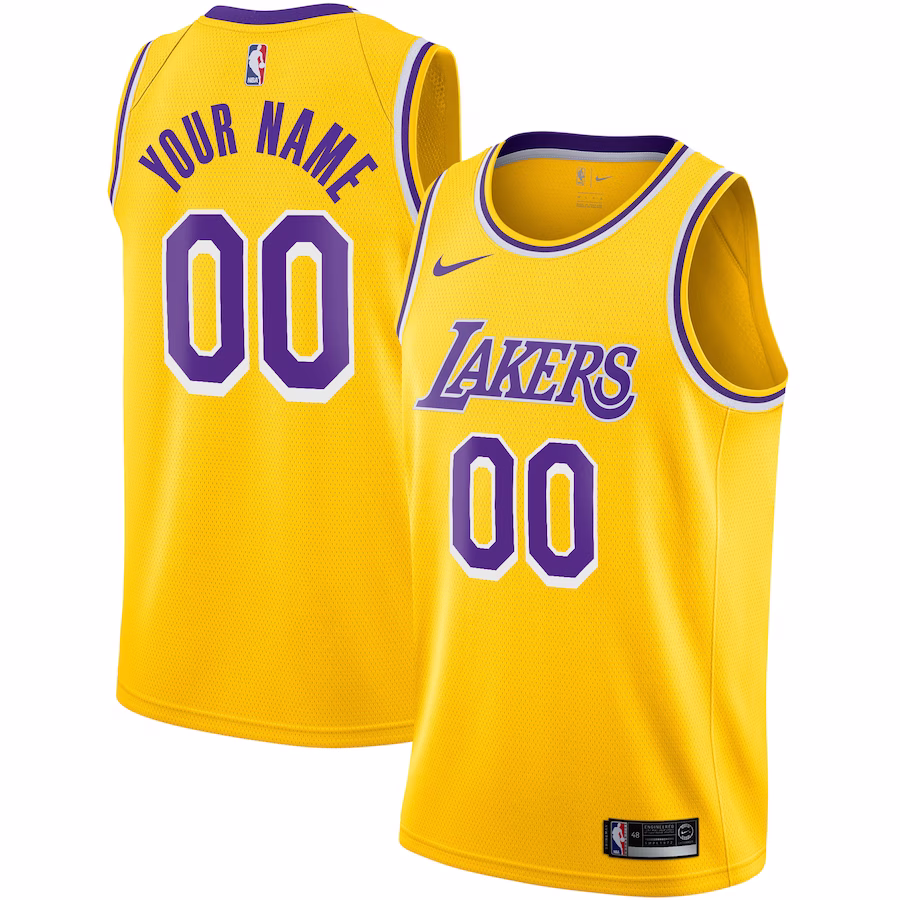 Jersey personnalisé des Los Angeles Lakers, Édition Icon, Or