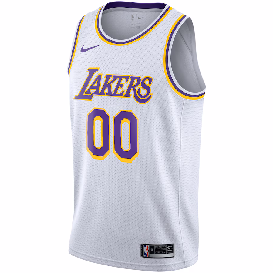 Maglia personalizzata dei Los Angeles Lakers 2020/21, Edizione Association, Bianco