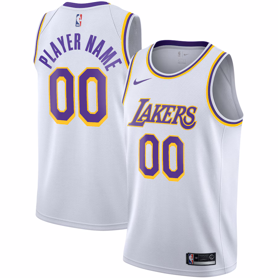 Los Angeles Lakers 2020/21 Custom Jersey, Association Edition, White