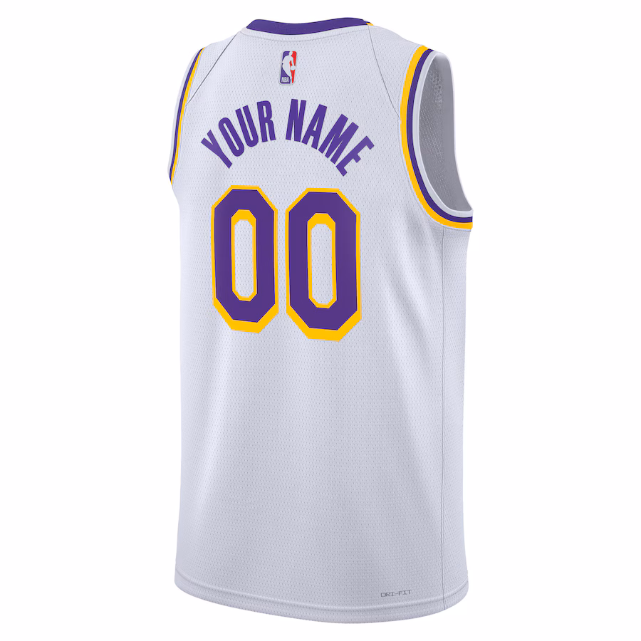 Maillot Blanc Personnalisé Los Angeles Lakers Association Edition