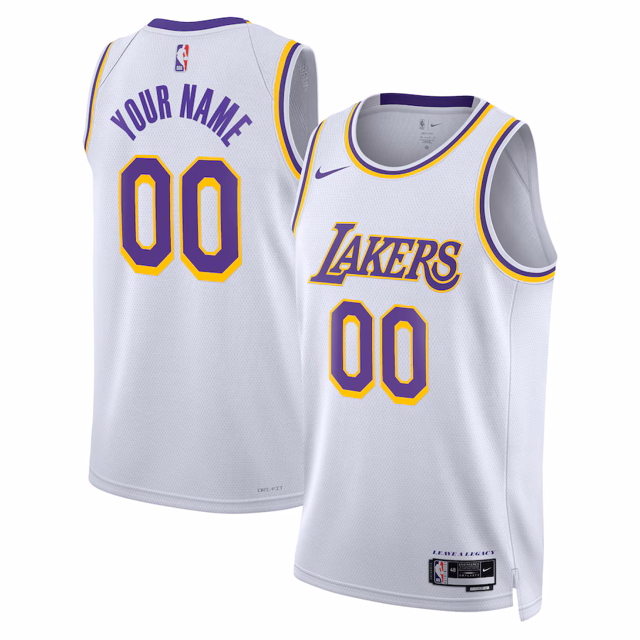 Maillot Blanc Personnalisé Los Angeles Lakers Association Edition