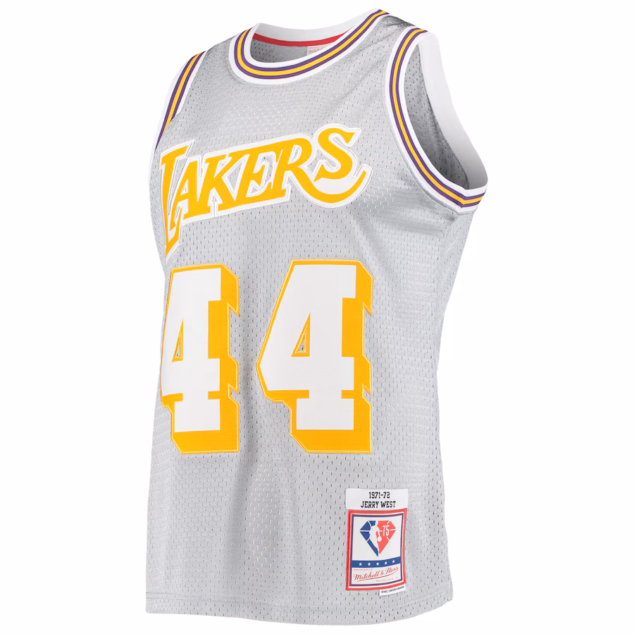Jerry West, Los Angeles Lakers, 75º Anniversario 1971/72 Classico Grana del Legno, Argento