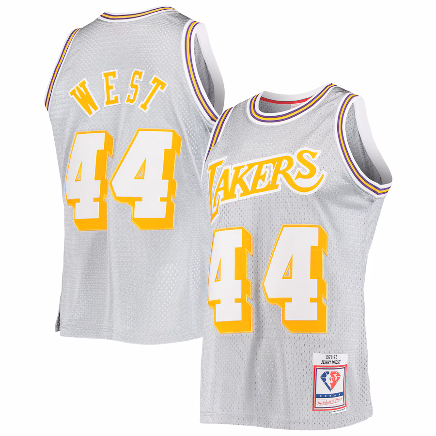 Jerry West, Los Angeles Lakers, 75º Anniversario 1971/72 Classico Grana del Legno, Argento