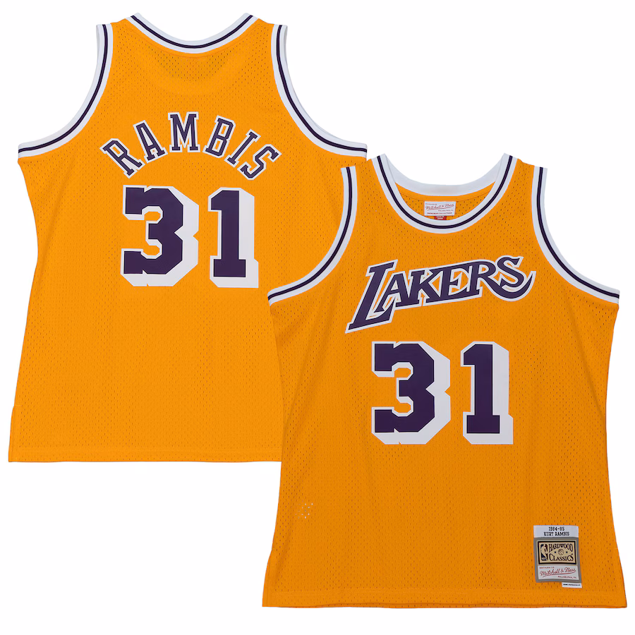 Kurt Rambis, Los Angeles Lakers, Maglia Edizione Fan della Stagione 1984/85, Oro