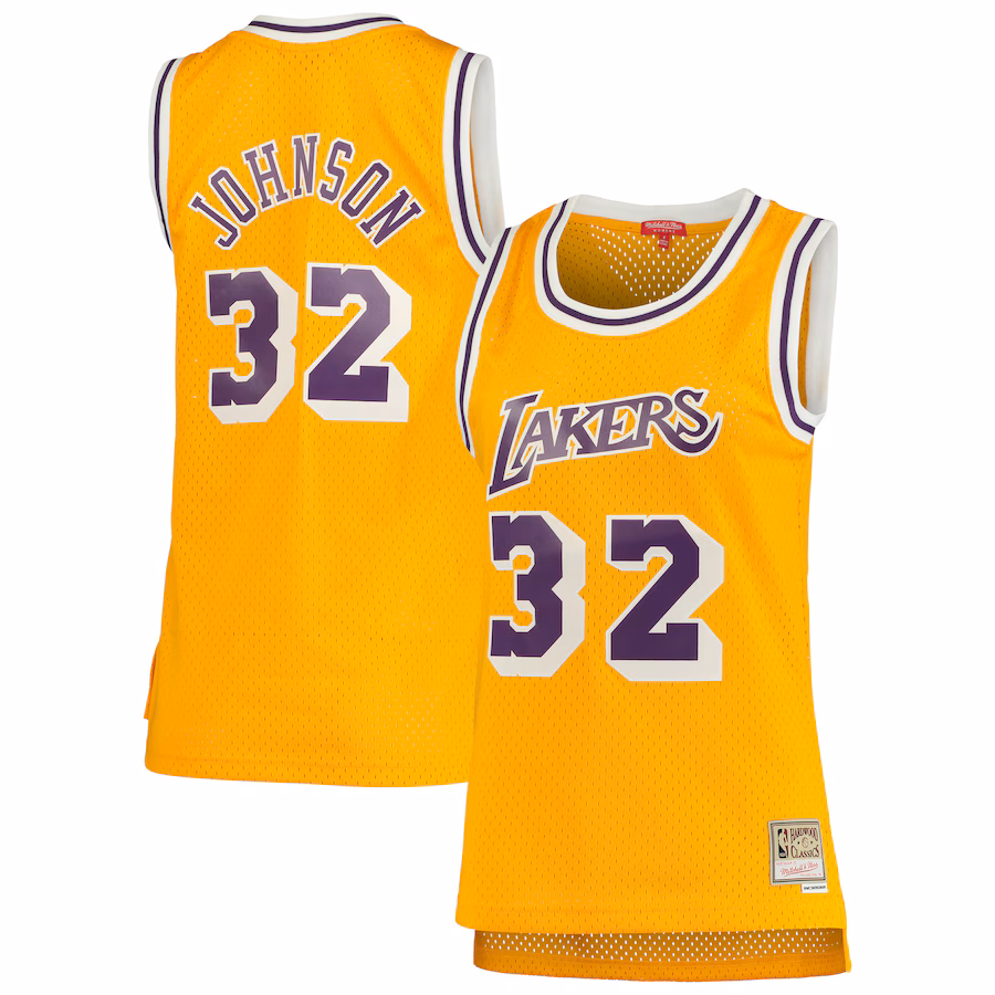 Magic Johnson, Los Angeles Lakers, Hardwood Classics 1984/85 pour femmes, Or