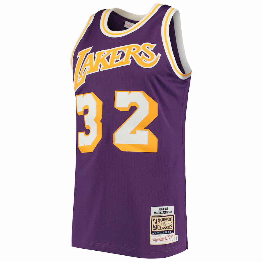 Magic Johnson, Los Angeles Lakers, Maillot Hardwood Classics 1984/85, Violet