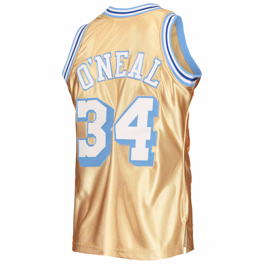 Shaquille O'Neal, Los Angeles Lakers, 75e Anniversaire 1996/97 Jersey Classique Vintage, Or