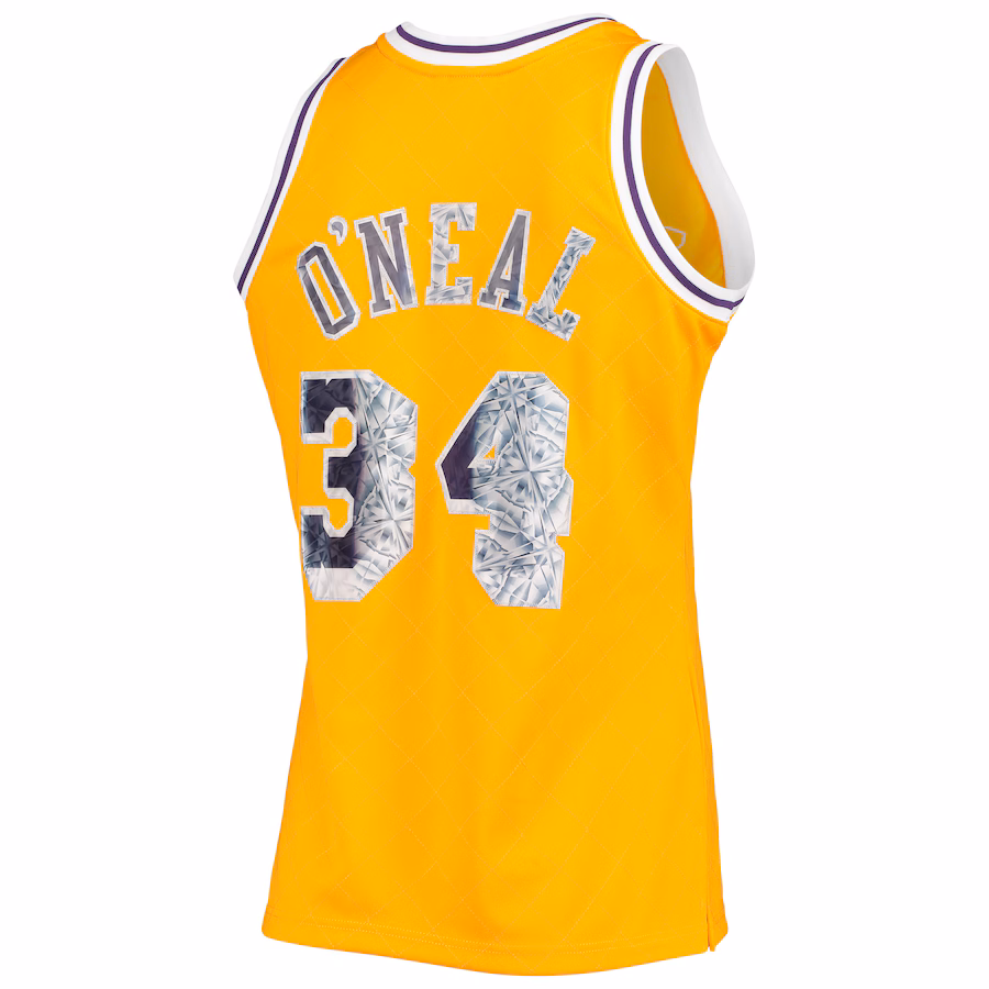 Shaquille O'Neal, Los Angeles Lakers, 1996-97 Classique du 75e anniversaire de la NBA Jersey Édition Diamond Fan, Or